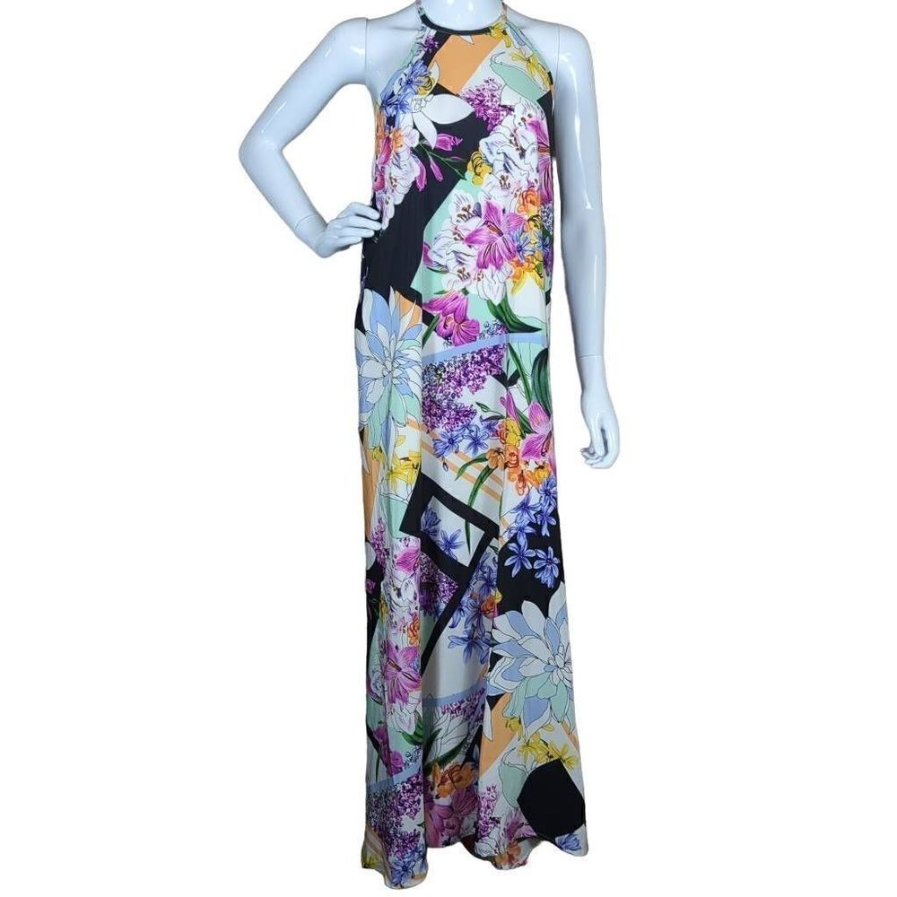 YUMI Kim Maxi Dress Size XS Floral Racer Back Dance Dawn Silk NEW Bohemian Lined
